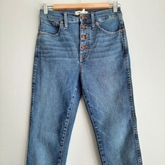 MADEWELL High-Rise Skinny Crop Jeans Mackey Button-Front Sz 27 - Picture 4 of 15